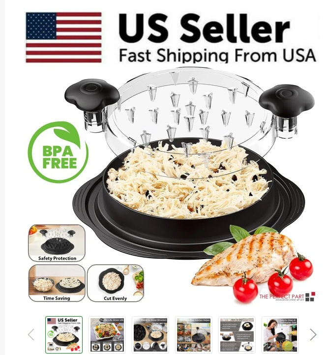 Large Chicken Shredder Tool Twist Meat Shredding Grinder Handles Non-Slip No BPA